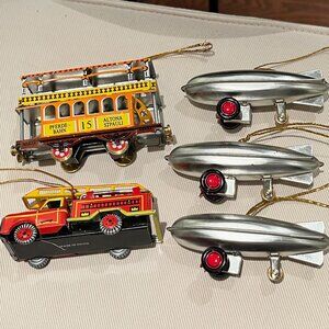 Vintage Restoration Hardware Tin Toy Ornaments 5